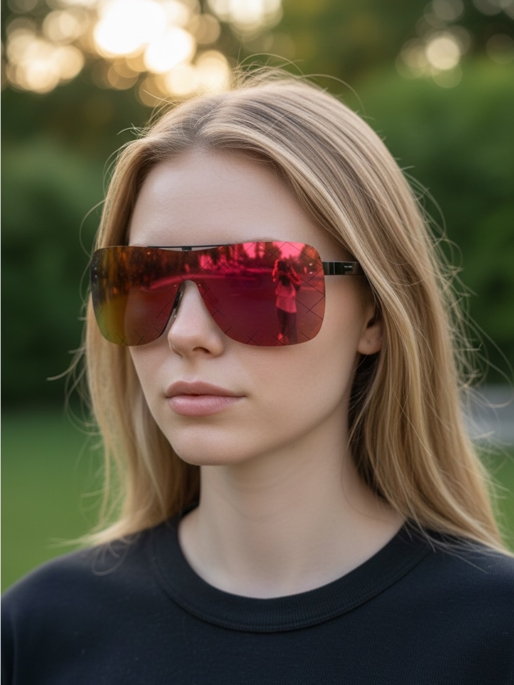 Chanel Quilted Pattern Red Sunglasses